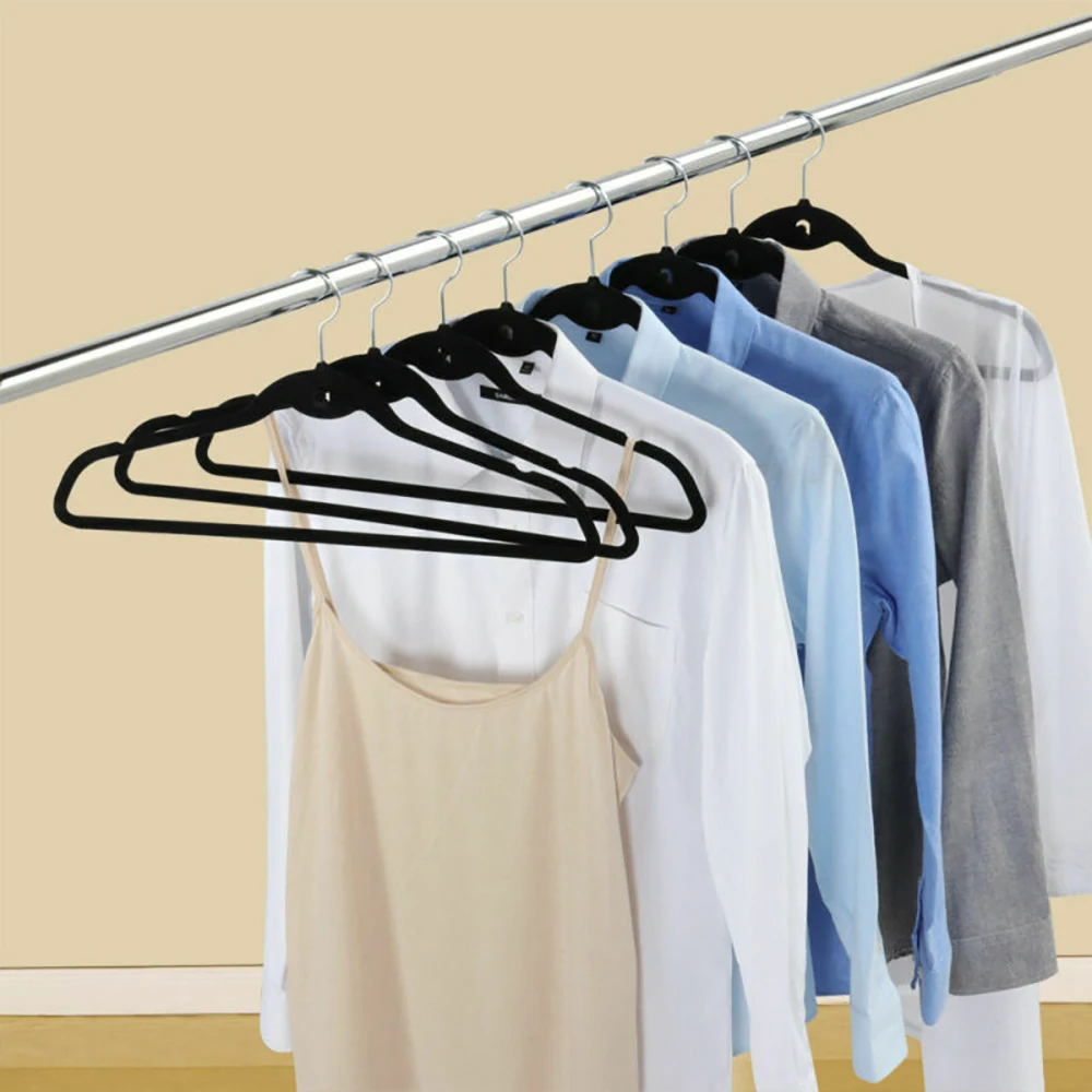 

Velvet Hanger Flocking Seamless Clothes Hanger Non-Slip Ultra-Thin 360 Degree Wardrobe Decoration Storage
