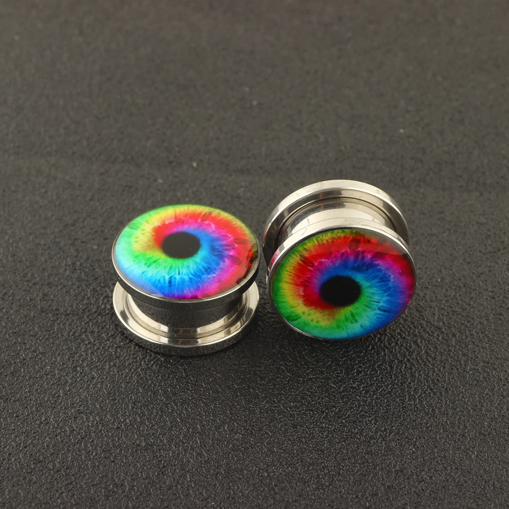 JUNLOWPY Stainless Steel Logo Ear Plugs Tunnels Screw Earring Stretchers Gauges Piercing Kit Cartilage Body Jewelry 5-16mm 2pcs
