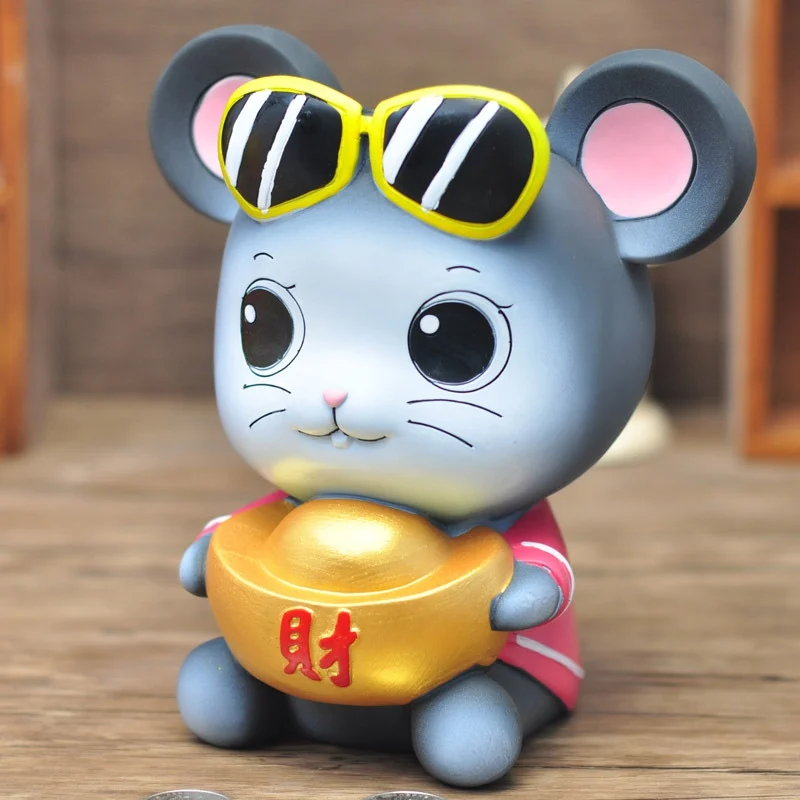Прекрасный мышонок Мышь Крыса Копилка детская монета банка небьющаяся копилка игрушка монеты банки на день рождения подарки для детей копилка - Цвет: C