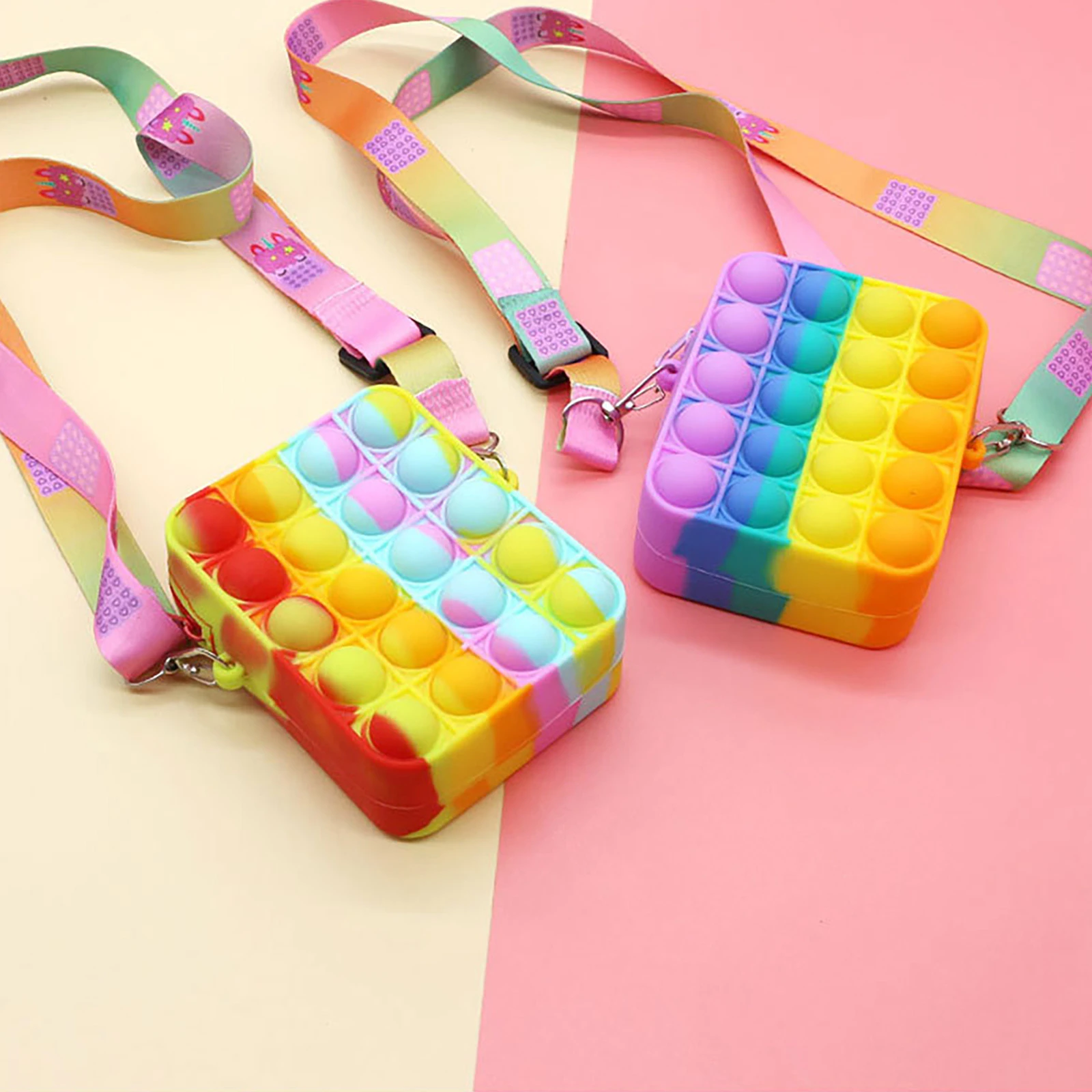 Rainbow Poppet Push Bubbles Toy Rainbow 