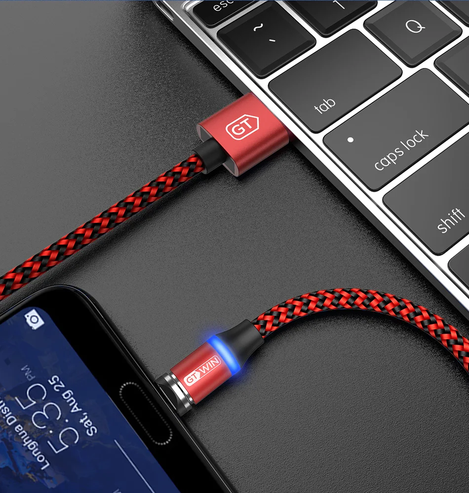 GTWIN Магнитный кабель Micro USB кабель Магнитная Зарядка usb type c кабель для samsung Redmi Xiaomi usb c кабель для зарядки телефона