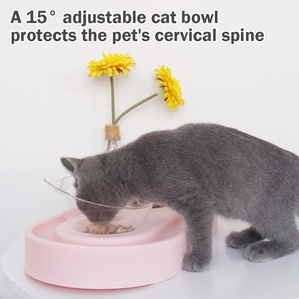 Adjustable Tilt Cat Ears Bowl Double Bowl With Raised Stand Drinking Bowl Cat Food Bowl Large 1 Adjustable Tilt Cat Ears Bowl Double Bowl With Raised Stand Drinking Bowl Cat Food Bowl Large 2
