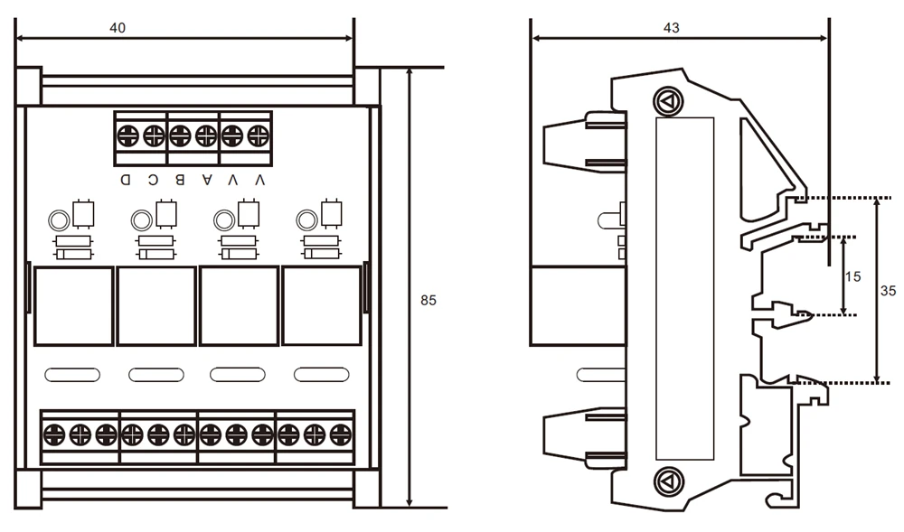 1 SPDT DIN Rail Mount, 12V 24V,