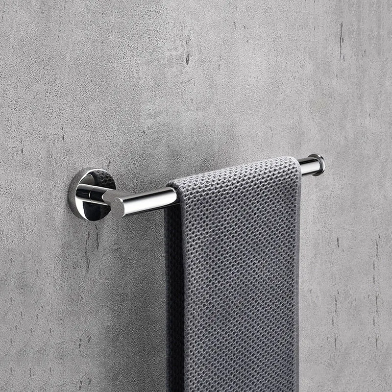 Shining Mirror Bathroom Hardware Set bathroom hardware set Round Towel Bar Toilet Paper Holder Towel Ring Robe Hook Stainless Steel DIY