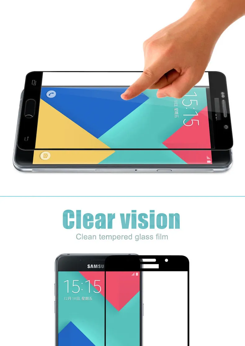 9D полное покрытие из закаленного стекла для samsung Galaxy A3 A5 A7 J3 J5 J7 S7 Защитная пленка для экрана