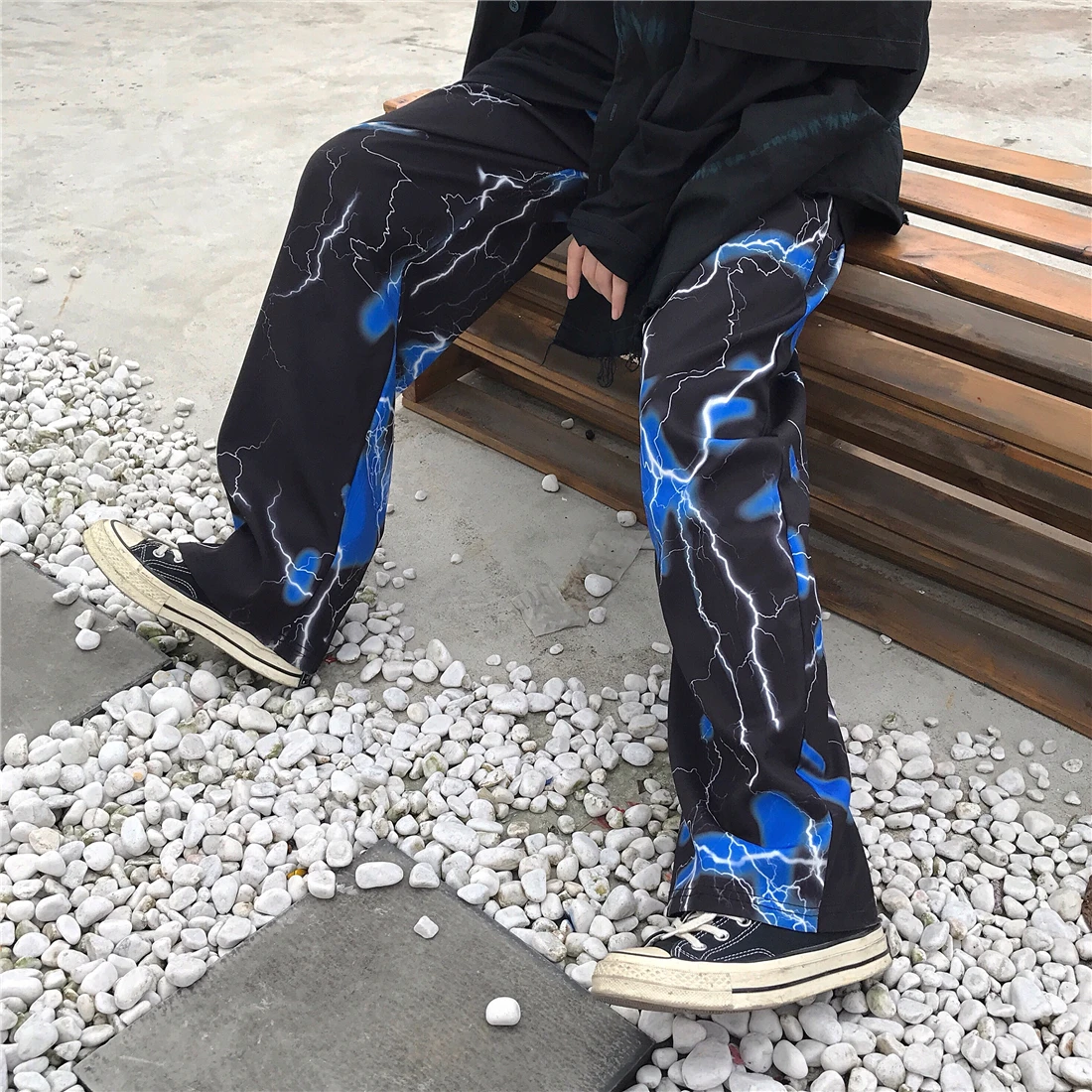 Y2k Women Pants Dark Casual Loose Wide leg Slim Pants 2021 Harajuku Fashion  Mujer High Waist Pants Street Lightning Print Pants|Pants \u0026 Capris| -  AliExpress