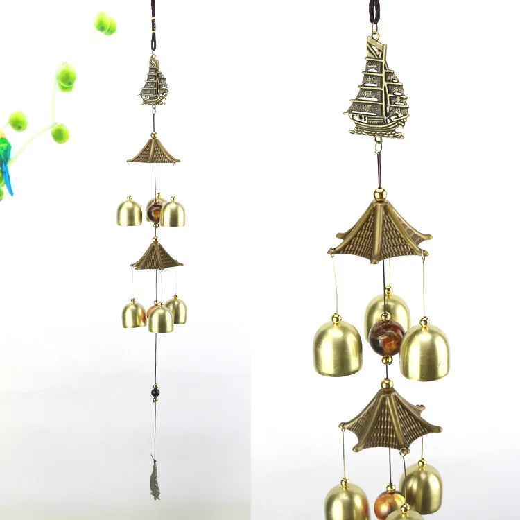 

Retro Double Layer Pegasus Metal Wind Chime Safeness Lucky Feng Shui House Protection Alloy Feng Shui Door Decoration Car Pendan