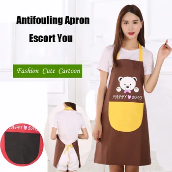

Cafe Shop BBQ Aprons For woman Home Cooking Baking Cartoons Waterproof Dustproof Anti-oil Antifouling Kitchen Apron Women Cute