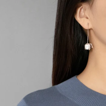 

Acecare Tulip Flower Drop Earrings Female S925 Silver Charm Elegant Trendy Vintage Plant Simple Gold Color Korean Japan