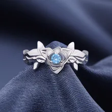 Аниме мультфильм Алисия эугео синяя Роза кольцо S925 Циркон регулируемые ювелирные изделия меч Хэллоуин косплей кольцо Рождественский подарок