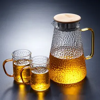 

Glass Kettle Boiling And Cold Water Pot Heat-proof Home Living Room Teapot Transparent Flower Tea Picher