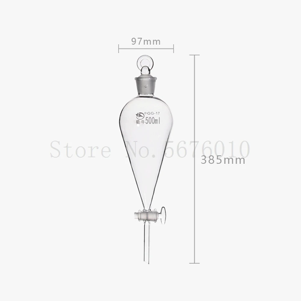 60 to 1000ml Glass Pear-Shaped Separatory Funnel Drop-separating Fine Oil-Water Separator Laboratory lab separatory funnel lab glass supplies