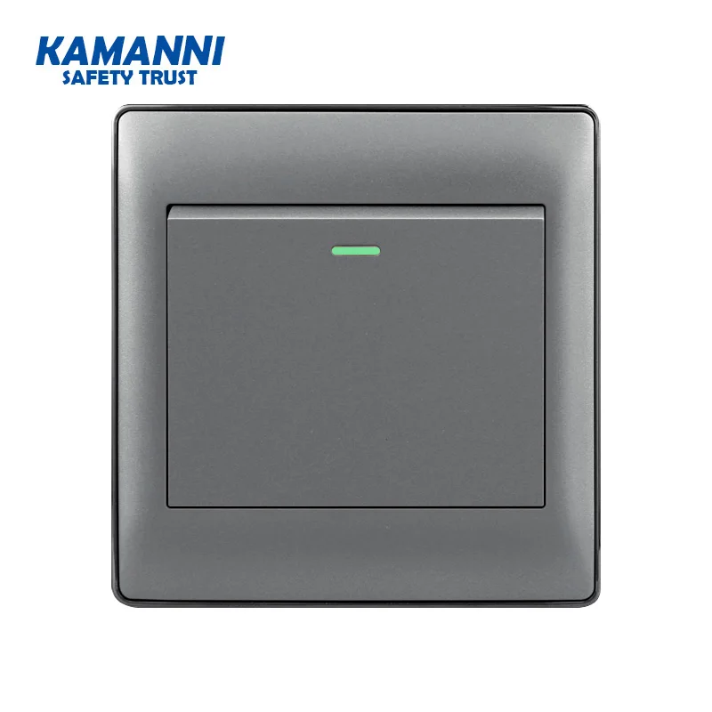 

Luxury smooth flame retardant panel button Recovery switch LED indicator control wall lighted light switch 1/2/3 gang 1/2 way