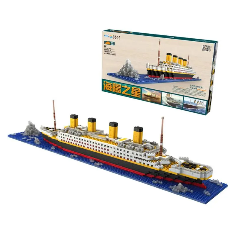 

1860 Pcs Titanic Cruise Ship Model Building Block Set Micro Mini Blocks DIY Toys