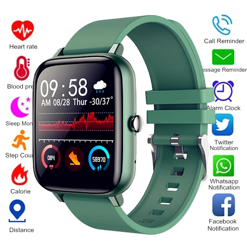 P6 Smart Watch Men Bluetooth Heart Rate Monitor Smart Clock Women Sports Fitness Tracker Full Touch Whatsapp IOS Android PK P8