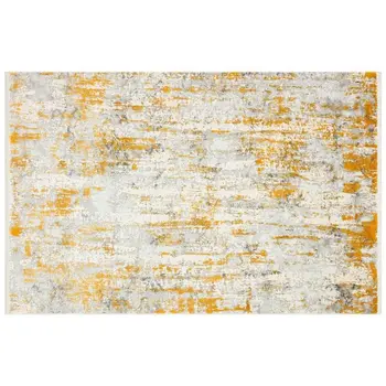 

Apex Luxia 4 'x 6' Polypropylene Yellow/Gray Area Rug
