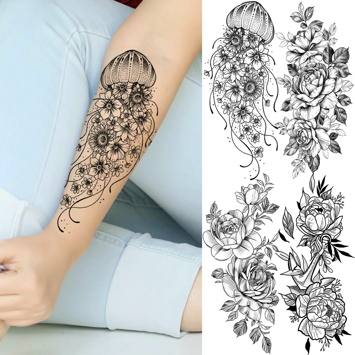 Details more than 66 jellyfish flower tattoo super hot in.cdgdbentre