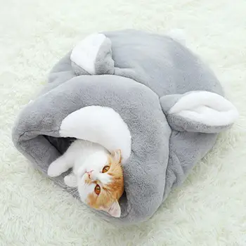 

Cute Cat Sleeping Bag Cartoon Large Hiding Place Semi-enclosed Pet Warm House for Cute Puppy Cat and Hamster
