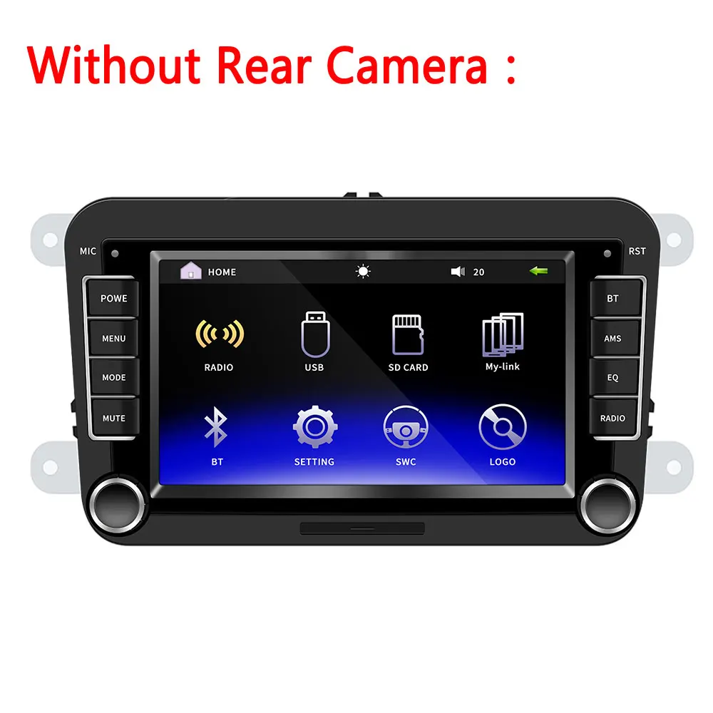 LeeKooLuu автомобильный мультимедийный плеер, автомобильное радио, аудио, Bluetooth, 7 '', емкостный экран, MP5, fm-радио, Android и IOS, зеркальная ссылка для VW - Цвет: Without Rear Camera