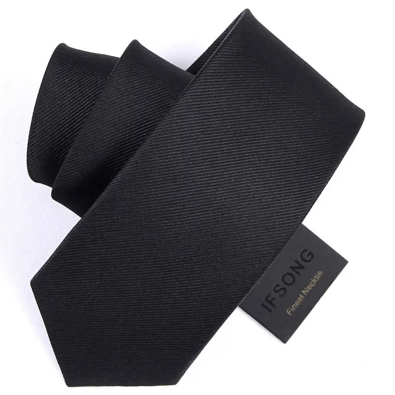 High Quality 2022 New Designers Brands Fashion Business 7cm Slim Ties for Men Silk Black Necktie