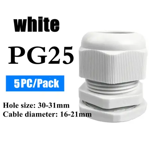 1/2/5/10pcs Waterproof Cable Gland Cable Entry IP68 PG7-PG36  White/Black Nylon Plastic Connector Joint - Image 15