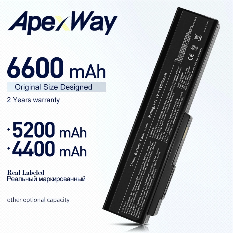 ApexWay 6 cell Аккумулятор для ноутбука Asus G50 N61J N61Ja N61jq N61jv N61 N53 N53S X55 X64 X57 G51 M60 M50 A32 A33 M50|laptop