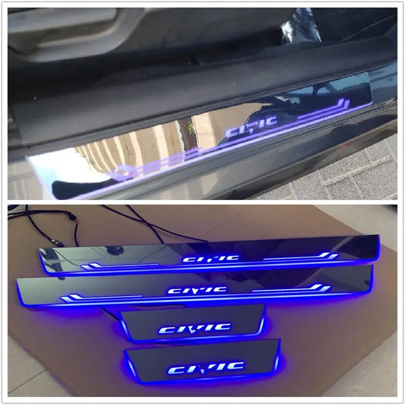

led moving running board captur door sill plates scuff LED scuff plate plate door fit for HONDA CIVIC 2006-2018 CAR sill door