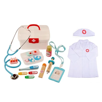 

2 Set Children Pretend Play Toys: 1 Set Simulation Medicine Chest & 1 Set Children Role Play Costume Set
