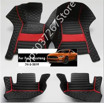 

MSUEFKD Luxury car leather MATS apply to 2011-2014 floor Ford mustang car dust mat color car carpet