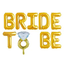 16-дюймовый шпилька Американский Стиль, с надписью "Bride to Be" кольцо с бриллиантом воздушный шар из фольги буквами; комплект из свадебной ко Дню Святого Валентина предложение