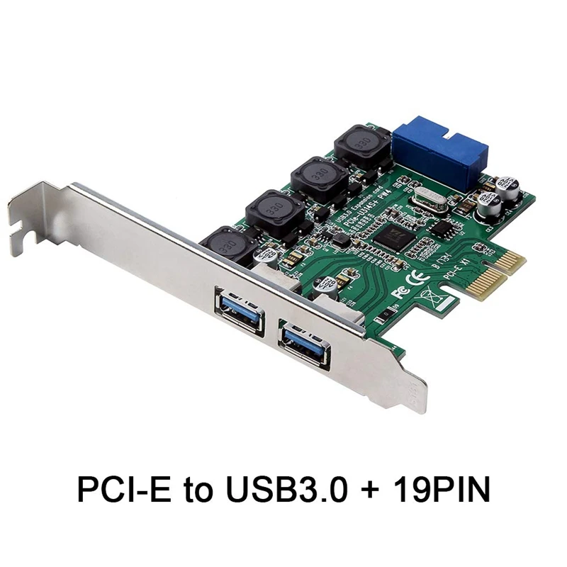 Высоко-Скорость 2-Порты и разъёмы Usb 3,0 19-Pin к расширения Pci-E карта Pci Express адаптер конвертер карты для настольных ПК