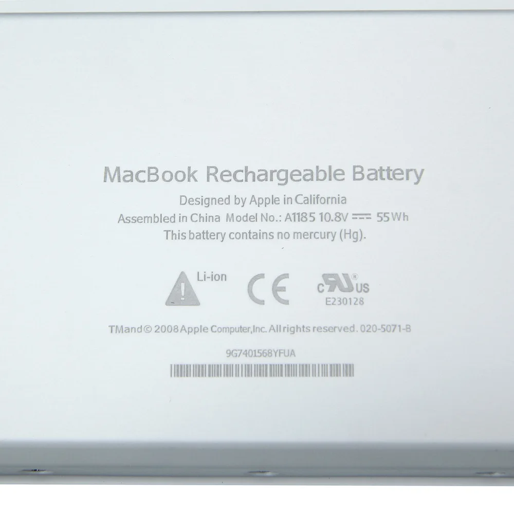 Черный белый Аккумулятор для ноутбука Macbook 1" MAC A1185 A1181 MA566FE/A MB881LL/A MA561G/A MA254