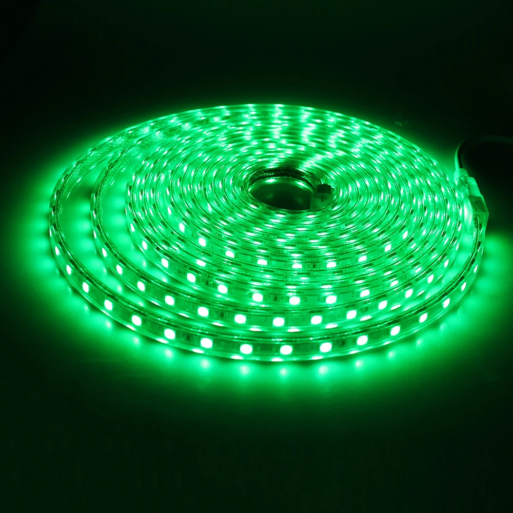 Гибкая светодиодная лента RGB SMD 5050 В переменного тока классветильник защиты IP67 60