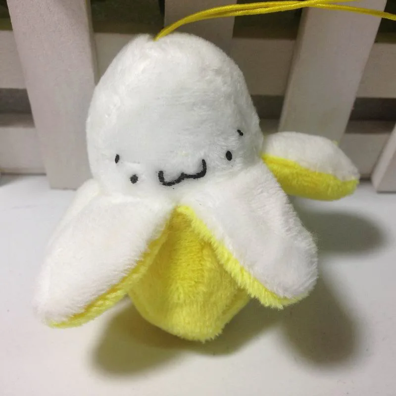 Mini Kawaii Cartoon Banana Plush Toys Key Phone Strap Bag Pendant Key Chain Peluche Stuffed Dolls 7cm 30pcslot (1)