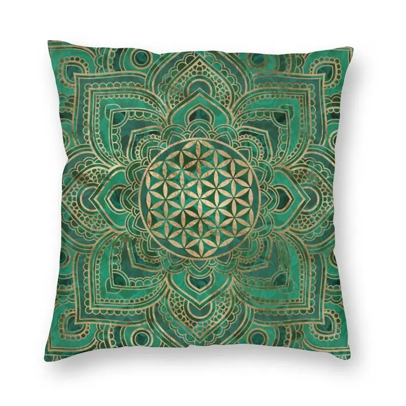 

Flower Of Life In Lotus Sacred Geometry Pillowcover Decoration Mandala Spiritual Cushion Cover Throw Pillow for Living Room