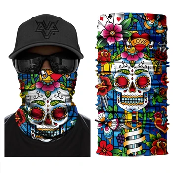 

High Elastic 3D Skull Seamless Bandana Breathable Neck Tube Anti-dust Face Mask Outdoors Cycling Headwear Funny Women Headbands