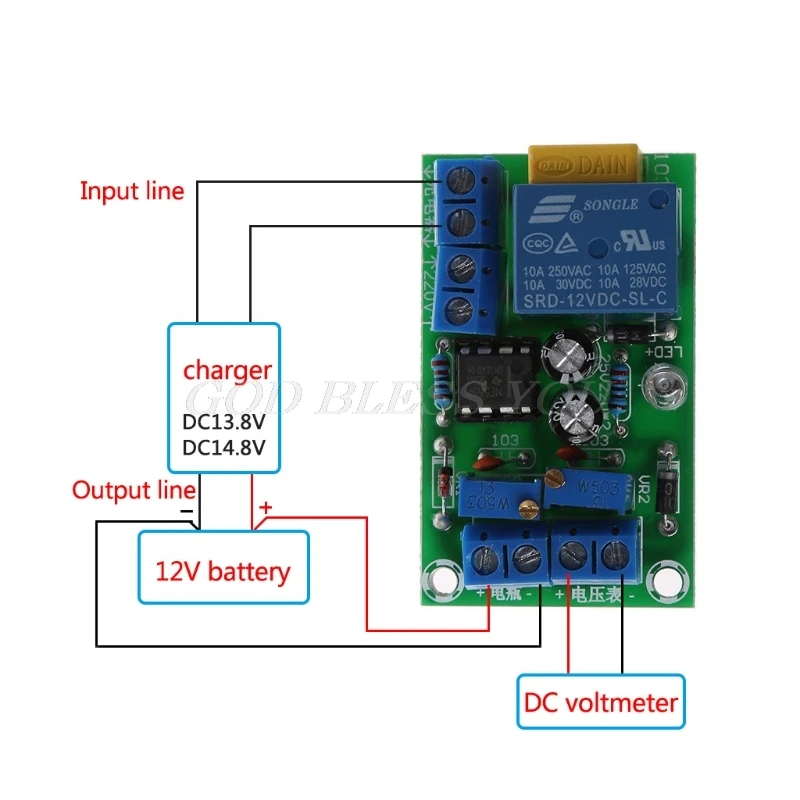 

12V Battery Automatic Charging Controller Module Protection Board Relay Board Module Anti-Transposition Smart Charger Hot Sale