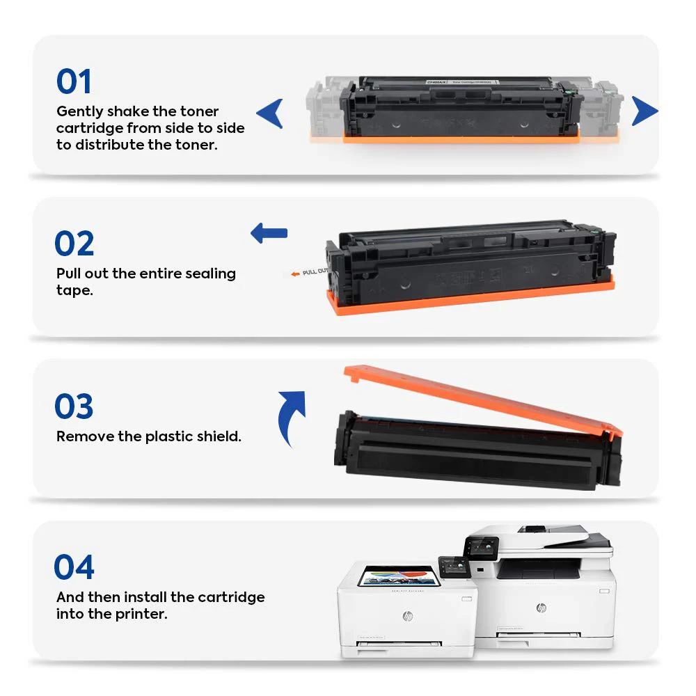 Misee 4 шт. тонер картридж совместимый для HP 201X CF400X CF401X CF402X CF403X Laserjet Pro MFP M252dw M277dw M252 M252n