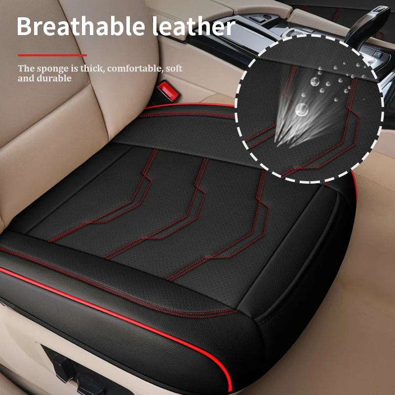 Auto Drive 1pc Full Size Seat Cushion Leather Black - Universal Fit, 2