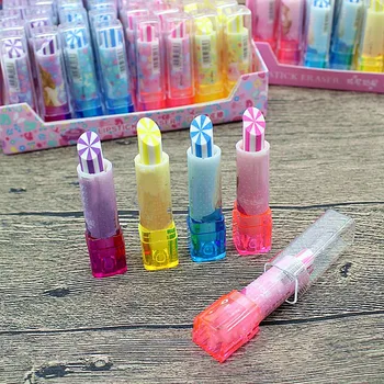 

1PCS Colorful Eraser Lipstick Ice Cream Shape Rotary Rubber Stationery Kids Students Gift School Office Supplies for Pencil