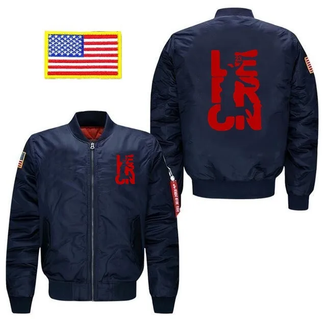 Thicken epaulettes LeBron James Bomber Летающая куртка, зимняя утепленная мужская куртка на молнии, аниме, мужская повседневная куртка - Цвет: Thicken epaulettes