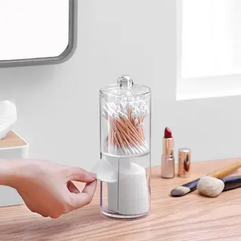 

Multifunction Portable Round Transparent Cotton Pad Plastic Storage Cosmetic Case Makeup Holder Swabs Jewelry Organizer
