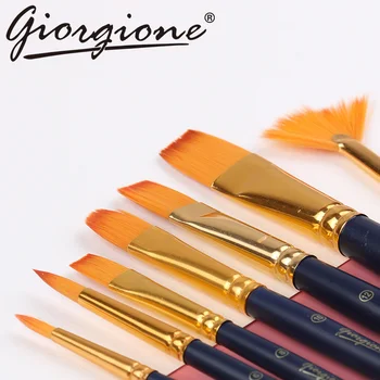 

3/7pcs Giorgione Watercolor Paint Brush Set Flat Painting Brush Pens For Oil/Acrylic Water Color Painting Drawing Art Supplies