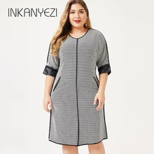 Осень размера плюс женские миди с длинными рукавами; платье с узором «гусиная лапка модная женская элегантные платья женские вечерние ночь-85