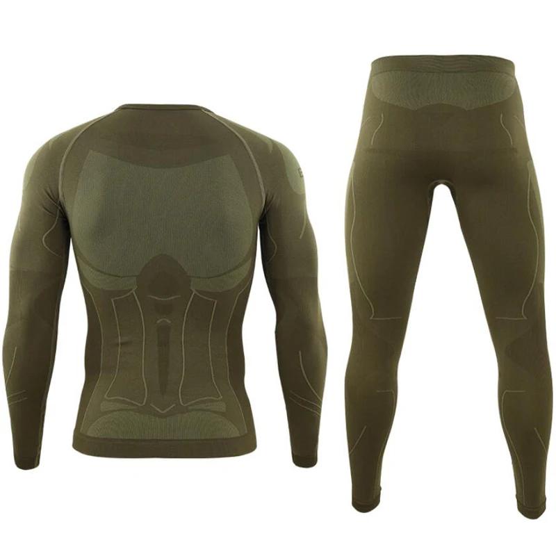 Aismz Seamless tight tactical thermal underwear men sports function breathable training cycling thermo underwear long johns cotton long johns