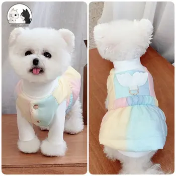 

Clothes For Small Dogs Winter Warm Puppy Pet Dog Rainbow Gradient Coats Dog Jacket Jumpsuits Chihuahua Yorkie Clothing Overalls