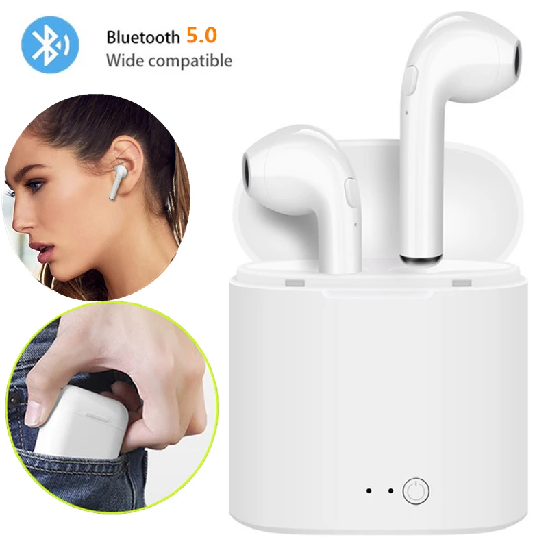 I7s Tws Bluetooth 5,0 наушники Мини Спортивные Беспроводные стерео наушники гарнитура с микрофоном зарядная коробка настоящие наушники для прослушивания музыки