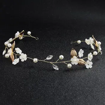 

Bride Wedding Headdress Hair Band Headband Handmade Pearl Headwear Women Headdress Bridal Fashion Luxury TS33