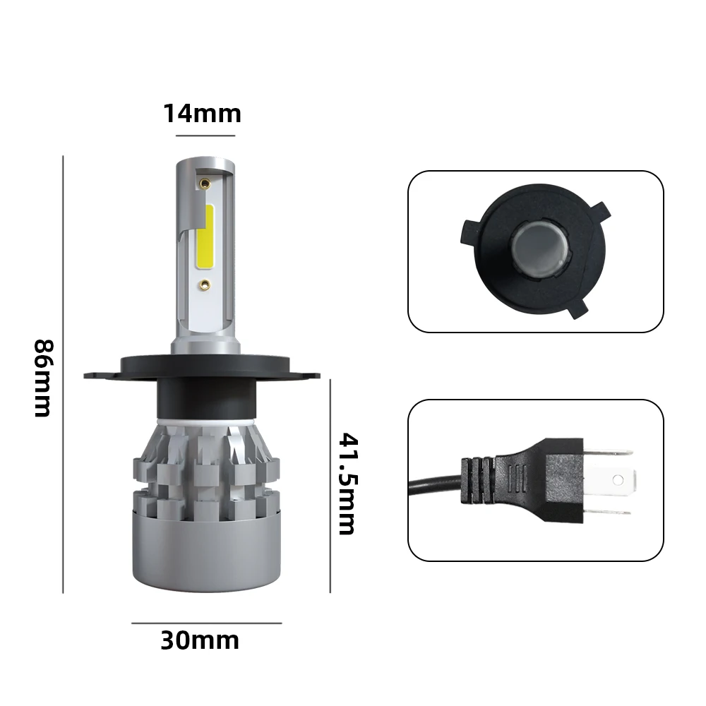 H7 светодиодный настенная лампа светодиодный H4 лампочка H1 H8 H9 H11 9005 9006 Авто Передние фары авто фары автомобиля стильные лампы COB Чип 6000K