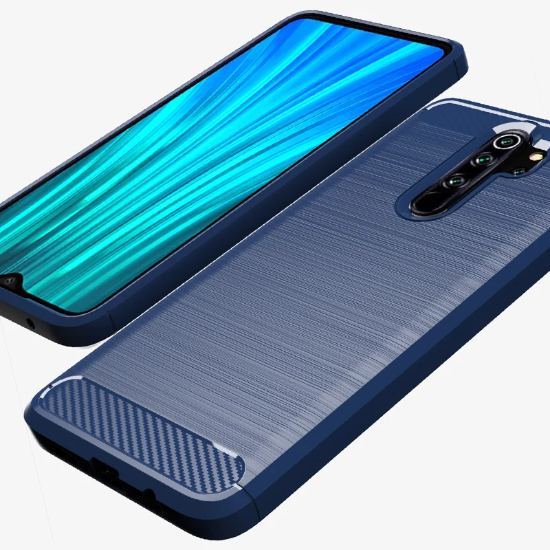 Чехол для Redmi Note 8 Pro мягкий силиконовый бампер из ТПУ чехлы углеродного волокна с